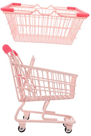 ibasenice 1 Jeu Panier Transpalette Manuel Mini-Chariot Mini-Caddie Alliage Jouet Bureau Enfant