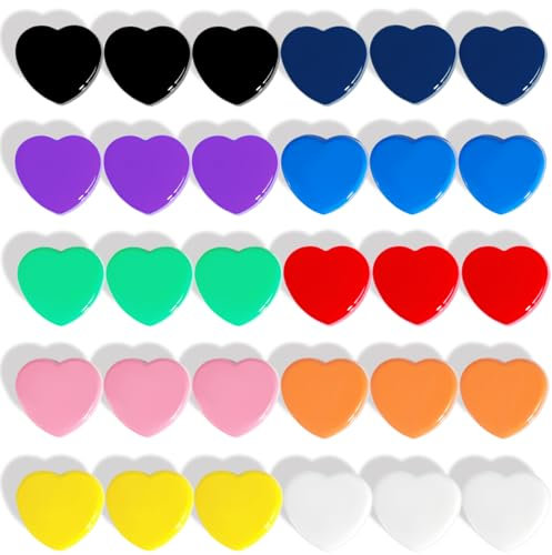 ZDZBLX Fridge Magnets – 30 Pack Strong Mini Magnets in 10 Colours, Heavy Duty Small Magnets for Whiteboard, Notice Board, Crafts, Office, School, Kitchen, Classroom - Cute Tiny Heart Magnet for Adults