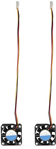 Rordigo 2 Pcs 3 Pin 40mm Square PC Computer Cooling Fan DC 12V Black