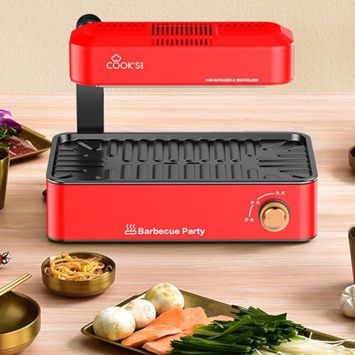 Electric Folding Grill, 1100W BBQ Smokeless Grill, Non Stick Smokeless Barbecue Machine, Multifunctional Table Grill with Temperature Control, Suitable for 2-4 People white