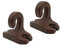 TENDAGGIMANIA Ganci Tenda da Sole in PVC MARRONE per Tenda da Sole a Caduta 2 PEZZI- Ganci ad uncino per Pavimento/Ringhiera - Ricambi per Tende da Sole Made in Italy