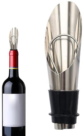 Lot de 2 bouchons de vin 2 en 1 - Becs verseurs pour bouteilles de vin avec bouchon - En acier inoxydable - Réutilisables