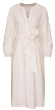 Seidensticker Damen Kleid - Blusenkleid - Midikleid - Regular Fit - Bügelleicht - Bluse mit Bindegürtel - Stehkragen - V-Ausschnitt - Siebenachtelarm - Midi