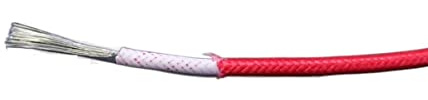 BCOMFY 2M/5M Hochtemperaturbeständiger Silikondraht 300°C Weiches Kupferkabel Glasfasergeflochtene isolierte warme Bodenheizelementleitung(5M,2.5mm2 (13AWG))