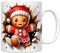 Stibtmr 350ml Tasse Bonhomme En p-ain D'épice Tasse À Café De Noël Tasse Céramique Noel Tasse À Café Hiver Tasse En Céramique Mignonne En Forme De Bonhomme