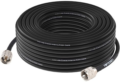 YOTENKO Cavo coassiale CB 50FT, RG8X cavo coassiale con connettori PL259 50