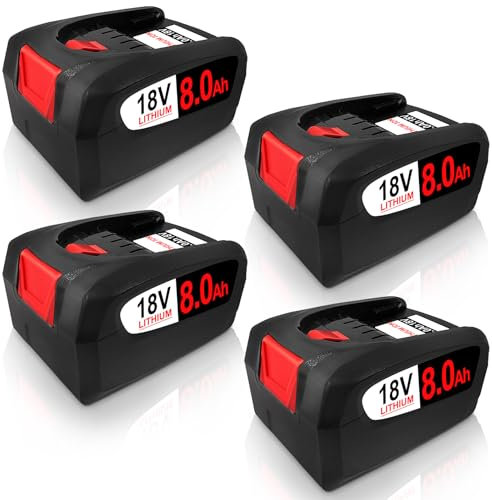 4 Stück 8000mAh Ersatzakku für Bosch Akku 18V PBA PSB PSR Kompatibel mit Bosch 18V Akku AL1810 CV, AL1815 CV, AL1830 CV, Ersatzakku für Bosch Haus und Garten 18V Werkzeugeakku (4pc-1)