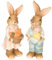 Ideen mit Herz Deko-Figuren Hasenpaar | 2 Hasen-Figuren mit Möhren und Ostereiern | Osterdekoration | 21,4 cm und 22,3 cm hoch