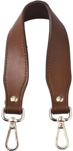 CALFOVERA 1 Zoll Kurzer Handtaschengriff Ersatz Brownes PU Leder Handtaschengriffe 2 Zoll Breite Flache Schultergurte Mit Legierungsklammern Für Frauen Unterarm Tote Taschen Geldbörse DIY Herstellung