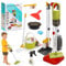 NCTNCX 14 PCS Putzset für Kinder, Kinderstaubsauger, Kinderbesen Set Ab 2 Jahre, Putzset für Kinder Mit Saug und Soundfunktion (A-14)
