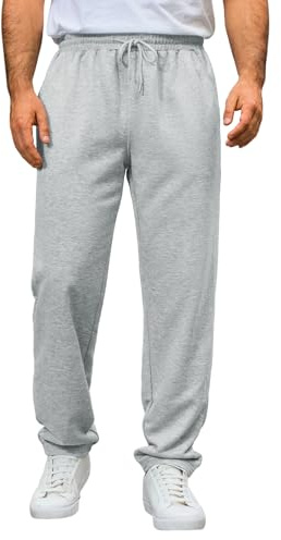 Runcati Pantalon Jogging Homme Regular Fit Cordon Taille, Gris, M