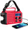 Radio de emergencia meteorológica solar con manivela de mano, funciona con pilas, radio de onda corta AM FM con alerta NOAA, linterna, lámpara de lectura, cargador de teléfono celular, conector de