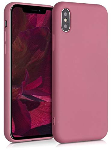 kwmobile Custodia Compatibile con Apple iPhone X Cover - Back Case per Smartphone in Silicone TPU - Protezione Gommata - rosa scuro