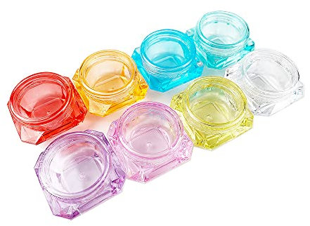 Imirootree 80 STÜCKE 3 Gramm / 3 ML Diamantkosmetik-Topfgläser Leere Nachfüllung Mini-Probenaufbewahrungsbehälter für kosmetische Lidschatten-Nägel Pulverschmuck (8 Farben)