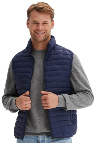 Morgenstern Homme Doudoune Sans Manches Duvet Gilet Léger Matelassé Bleu Marine M