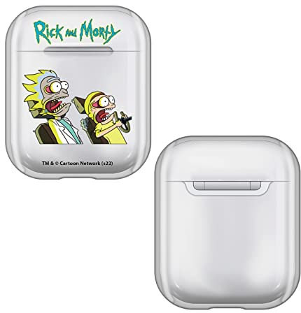 Head Case Designs Offizielle Rick and Morty Charakter Kunst Graphics Durchsichtig Harte Kristall Handyhülle Hülle Huelle kompatibel mit Apple AirPods 1 1st Gen / 2 2nd Gen Charging Case