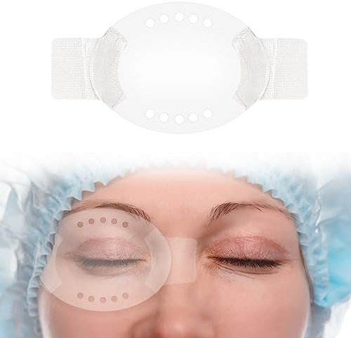 EDWERD Transparenter Augenschutz, mittlere Katarakt-Chirurgie, Erholungsabdeckung, belüftet, mit festem Klebeband für postoperative Genesung der Augen (C, 1 Stück)