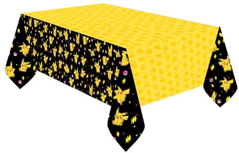 amscan 9917108 - Mantel de Papel para Fiesta de cumpleaños Infantil de Pokémon - 1,8 m x 1,2 m
