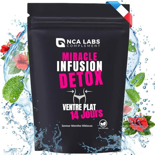 Thé Bruleur de Graisse Puissant Ventre Plat | Infusion Coupe Faim | Soutien Perte de Poids | Programme 14 Jours Homme & Femme | Goût Délicieux Menthe Hibiscus Chaud ou Froid 100% Naturel - NCA