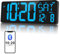 XREXS 17 Inch Large Digital Wall Clock with Bluetooth Function, Auto-sync Time, Adjustable Brightness, Clock with Time/Date/Temperature/Timer/Alarm for Home, Gym, Office and Classroom