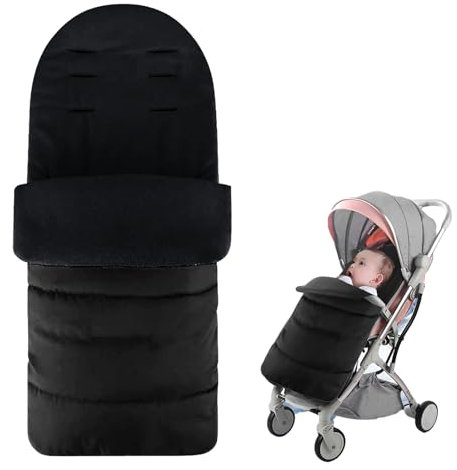 Fußsack Kinderwagen Uieamsio Winter Fußsack Kinderwagen Universal Kinderwagen Schlafsack Baby Fußsack Verstellbaren Seitlichen Reißverschlüssen Und Waschbar Passend (Black)