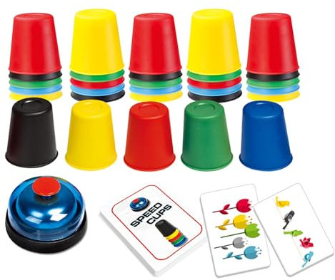 KERTOY Kids Board Games - Family Board Games Age 3+ for Children, Teenagers & Adults - Classic Board Games for Girls & Boys - 2+ Players, + (Speed Cups)