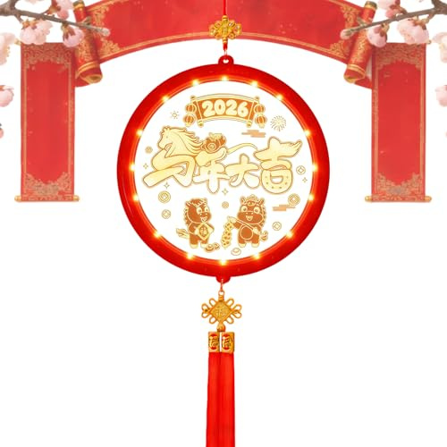 Générique Dekorative LED-Lichterketten – Dekoration des Jahres des Pferdes 2026 | Dekoration des chinesischen Neujahrs – für Schlafzimmer, Wand, Garten, Einfahrt und