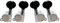 Musiclily 2+2 Mechaniken-Set für Ukulele, Chrom mit Schwarze Knöpfe