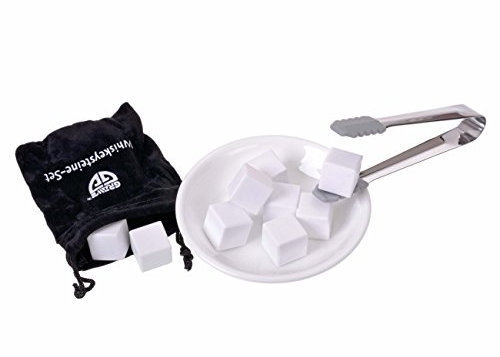 GRÄWE Whiskysteine-Set Keramik - Kühlsteine für Getränke, 9 Stück im Beutel