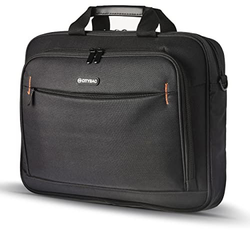15.6 Inch Laptop Bag Computer Bag for Men & Women, Black Laptop Case Sleeve with Shoulder Strap - Document Handbag Briefcase for Work, Office, Travel, or Business