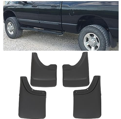 ECOTRIC Strapazierfähige Schmutzfänger Lkw, Spritzschutz vorne und hinten, 4-teilig, kompatibel mit Ram 2002–2008 1500 & 2003–2009 2500/3500 ohne Kotflügelverbreiterung.