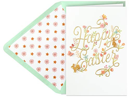 Hallmark Signature Osterkarte (Hasen und Schmetterlinge), Vintage-Osterkarten-Design