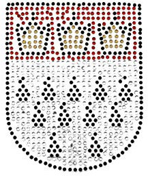 Köln Aufbügler Strassstein Wappen Glitzer (klein (9 x 7cm))