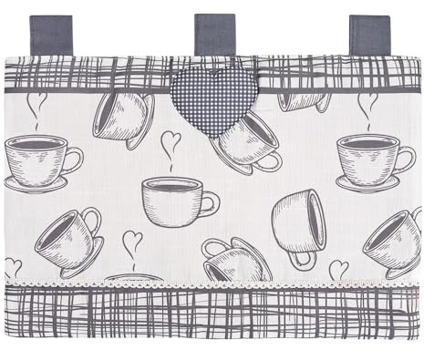 Copriforno Morbido Shabby Chic Cuori Passanti Tessuto Chiusura A Strappo Copri Forno Cucina (B)