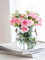 Pot de fleurs en verre et cuivre fait à la main - Pot de fleurs décoratif transparent - Grand format