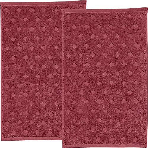 Erwin Müller Walk-Frottier Gästetuch 2er-Pack Baden Baden Bordeaux Größe 30x50 cm - extra saugstark, schnell trocknend, samtweich, mit Schlaufe