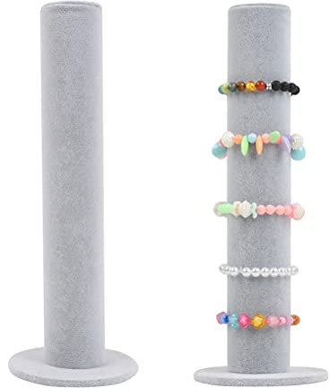 DODUOS Velvet Scrunch Organizer, Jewelry Display Stand, Holder, Storage Rack (Gray)