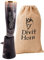 Corne à boire Viking avec support en fer véritable Divit | Ornements en laiton et sac-cadeau en toile de jute inclus | Corne de 13 ’’ et capacité de 16 oz (400 ml) | L'original. (Ormr, Polished)