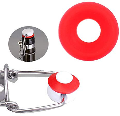 New Silicon Rubber Cap Swing Top Bottle Washer Gasket Red/White 25pcs (Red) Silicone Gaskets for Swing Flip Top Bottle Home Brew Beer Bottle Seals