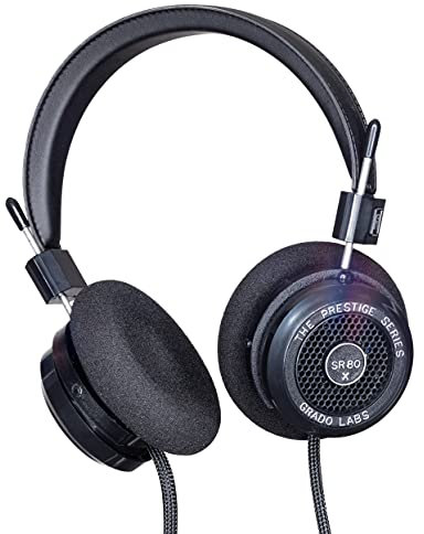 GRADO SR80x Prestige Series Auriculares estéreo con Espalda Abierta con Cable, Negro