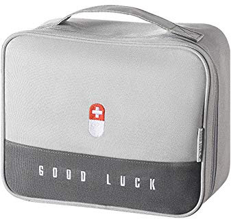 Hoomall Trousse de Premier Secours Boîte Médicale Sac de Rangement Caisse de Stockage de Survie d'urgence Traitement étanche Maison Camping[Gris (Grand)]