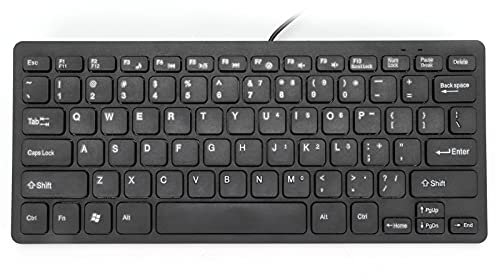 VBESTLIFE Mini Teclados para Juegos con Cable, 78 Teclas Teclado para Computadora Portátil De Escritorio Teclado USB Impermeable con Buena Sensación Táctil, para La Oficina En Casa(Negro)