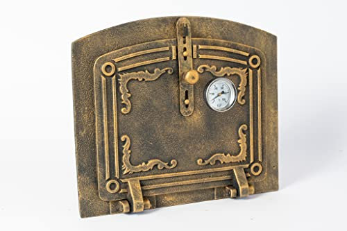 BESTE PASSFORM - Unsere gusseisernen Pizzaofentüren sind auf Ihre Pizzaöfen abgestimmt. Altes Gold Backofentür kann mit Scharnieren zur einfachen Befestigung und bestimmungsgemäßen 37x3.50x31.50cm