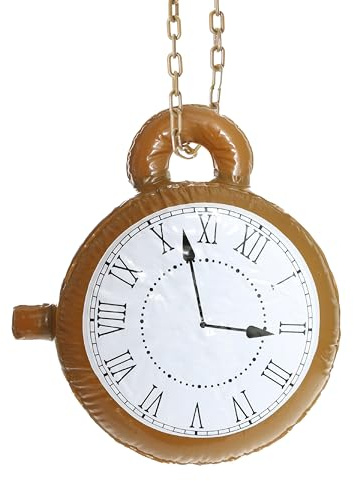 Aufblasbare Uhr Zubehör - Jumbo Aufblasbare Uhr an einer Kette - Medaillon Buch Charakter 80er 90er Rapper Verkleidung Zubehör (6 Stück)