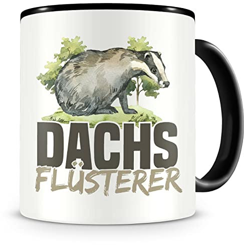 Samunshi® Dachs Tasse mit Spruch Dachs Flüsterer Geschenk für Dachs Fans Kaffeetasse Lustige Tassen zum Geburtstag 300ml