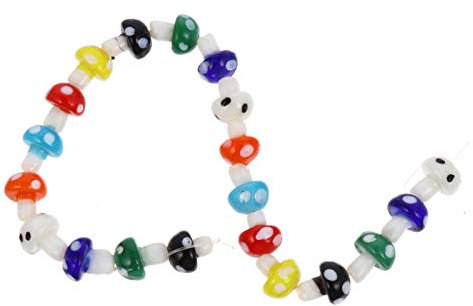 COHEALI 20st Pilzperlen Lose Perlen -schlüsselanhänger Armband Abstandsperlen Perlen Mit Loch Lampwork-perlen Silber Anhänger Charme Micro Gemüse Schmuck Kleinkind Glas