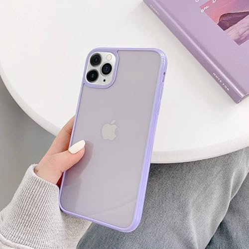 EKAM Clear Back Case for iPhone 11 Pro - Soft Slim Fit Full-Around TPU Protective Case Anti-scratch Shockproof Flexible Silicone Bumper Cover for iPhone 11 Pro - 5.8 Inch (Lilac)