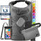 Nordlight wasserdichte Tasche 3er Set (Anthrazit) - Dry Bag 30l + wasserdichte Handyhülle + wasserdichte Hüfttasche | IPX8 Schutz | Mit Verstellbaren Gurten Für Strand, Stand Up Paddling