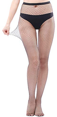 EVERSWE Sexy Elastisch Hohe Taille Strumpfhosen Netzstrümpfe Schenkelhohe Strümpfe Strumpfhosen für Damen (1PS, S-M)