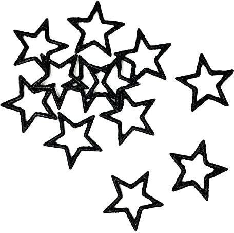 Oblique Unique® Sterne Glitzer Streudeko 12 Stück Stern Tischdeko Deko für Weihnachten und Winter Dekoration Weihnachtsdeko Adventsdeko (Schwarz)